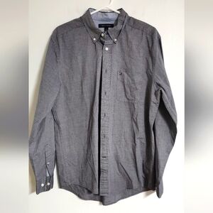 Tommy Hilfiger Men's Classic Fit Gray Button Down Long Sleeve Shirt Size M